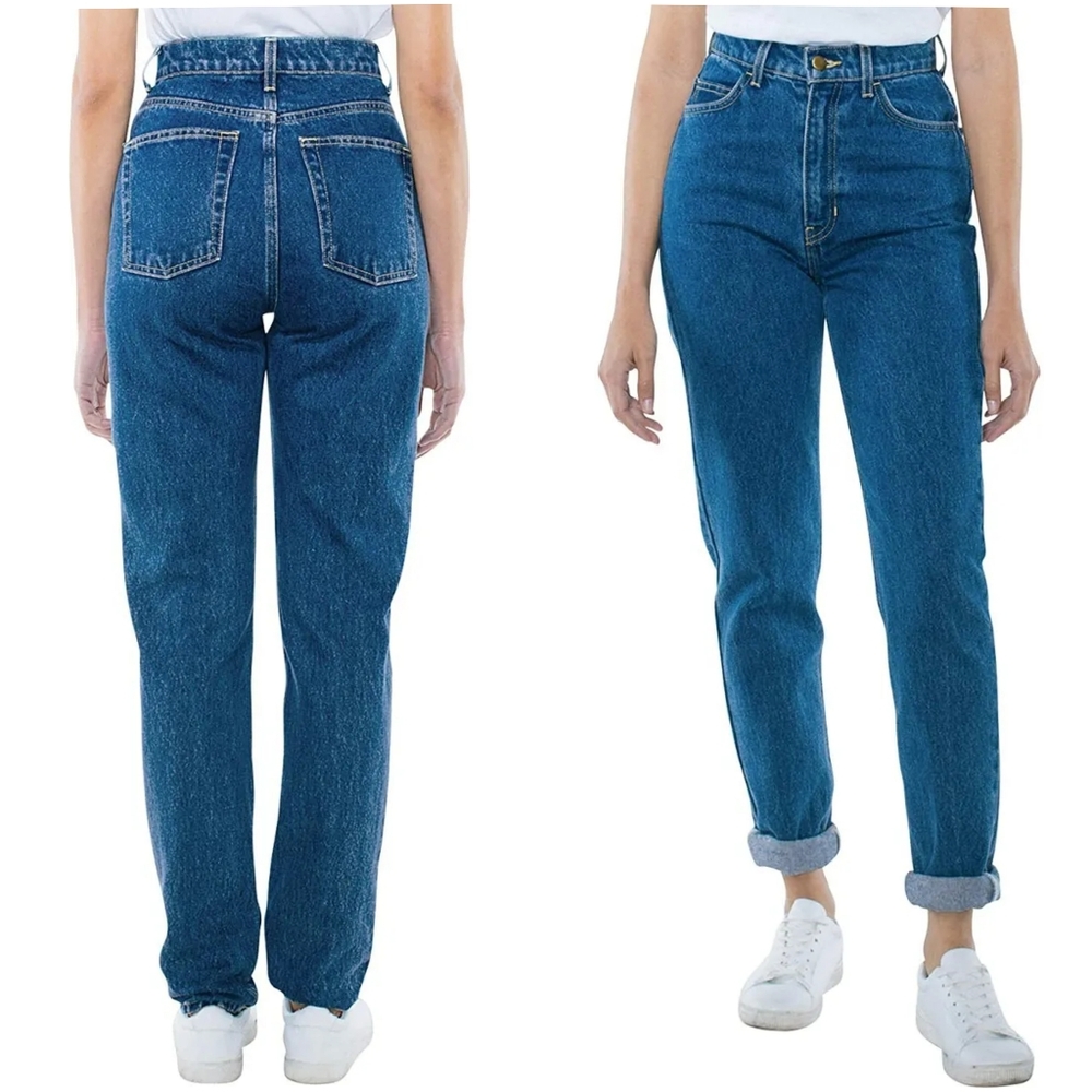 NEW! American Apparel Medium Wash High Waist The Slim Jean Size 33